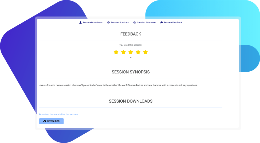 Ability to download presentations if you added the session to your agenda