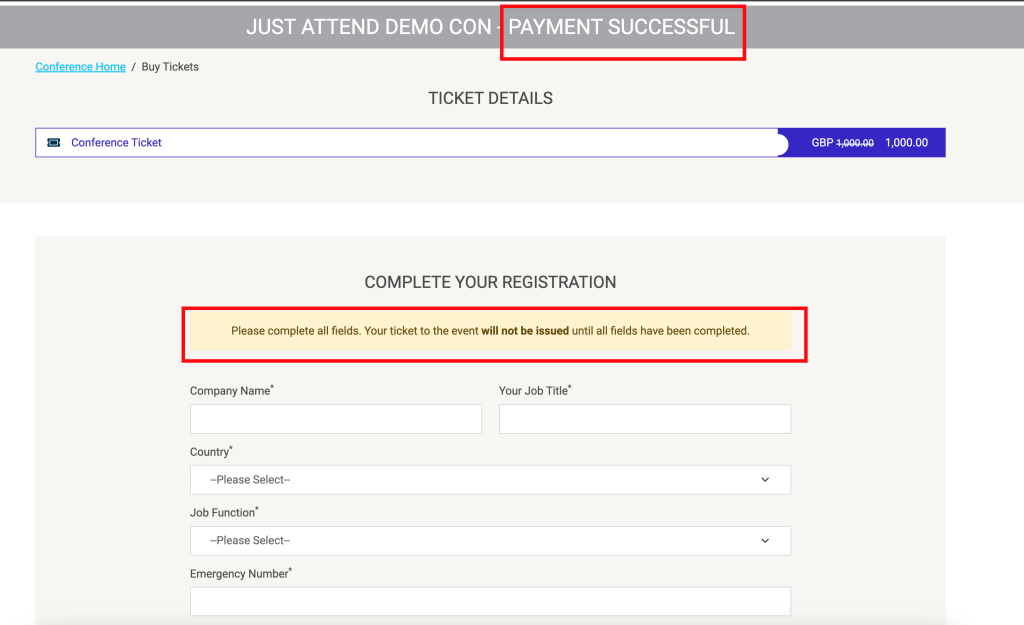 Ask for registration data AFTER payment to ensure more event registration and get more event attendees