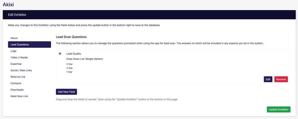 Add custom questions for exhibitor staff to complete when they scan a lead.