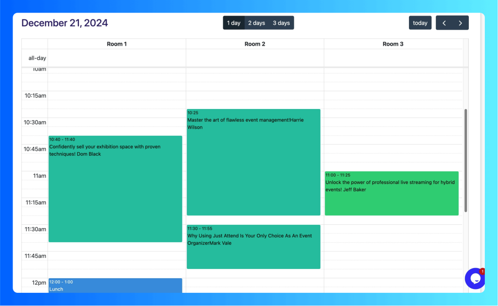 Create your own event schedule