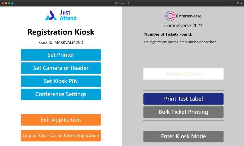 Setup your event badge printing kiosk