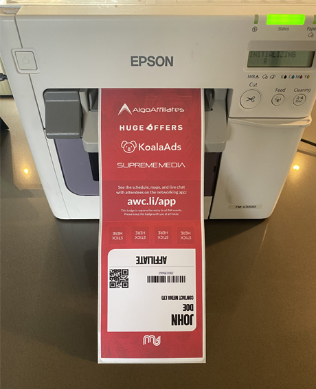 Epson C3500 event badge printer