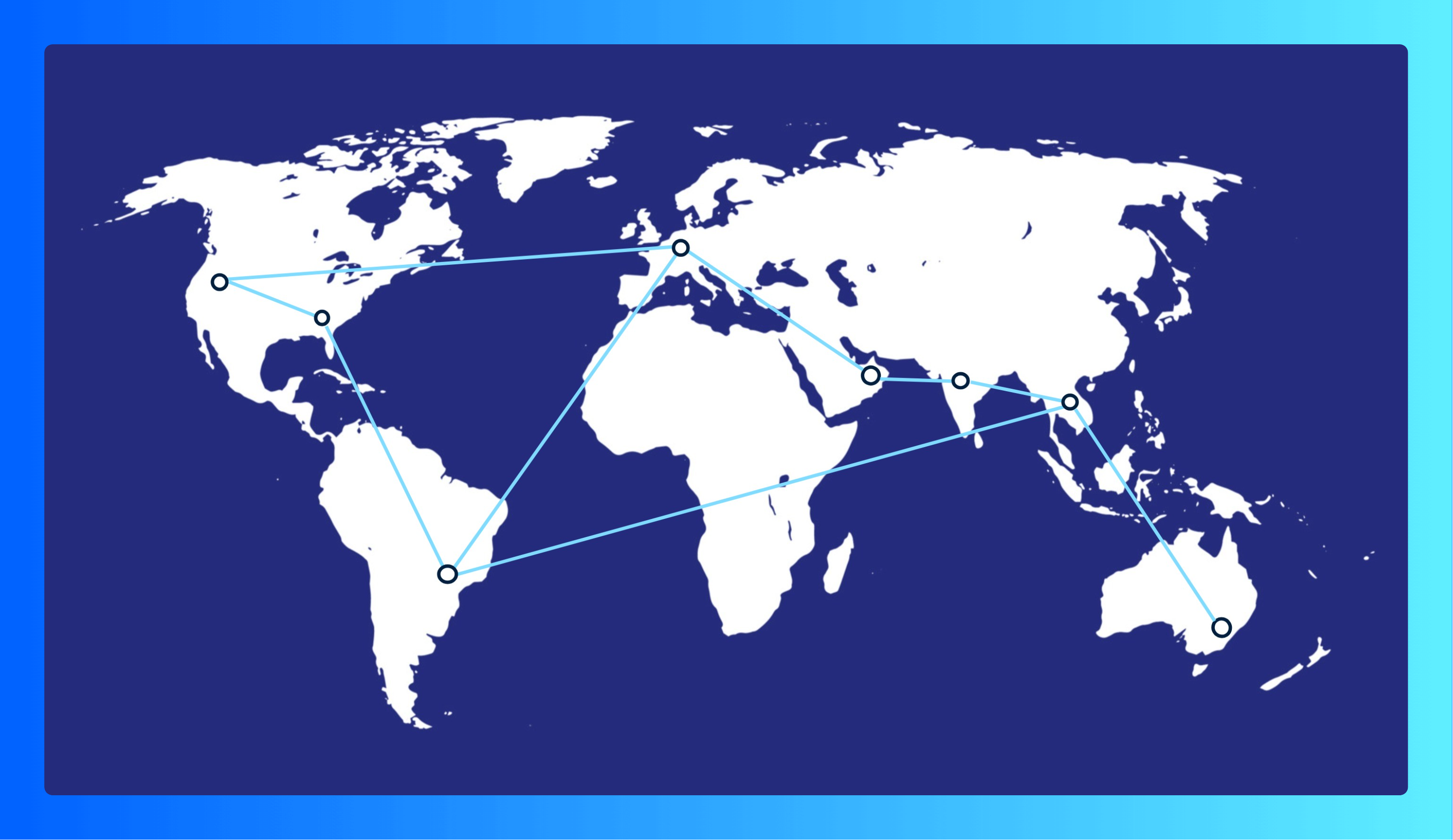 Global Map showing our service points for badge printing hardware