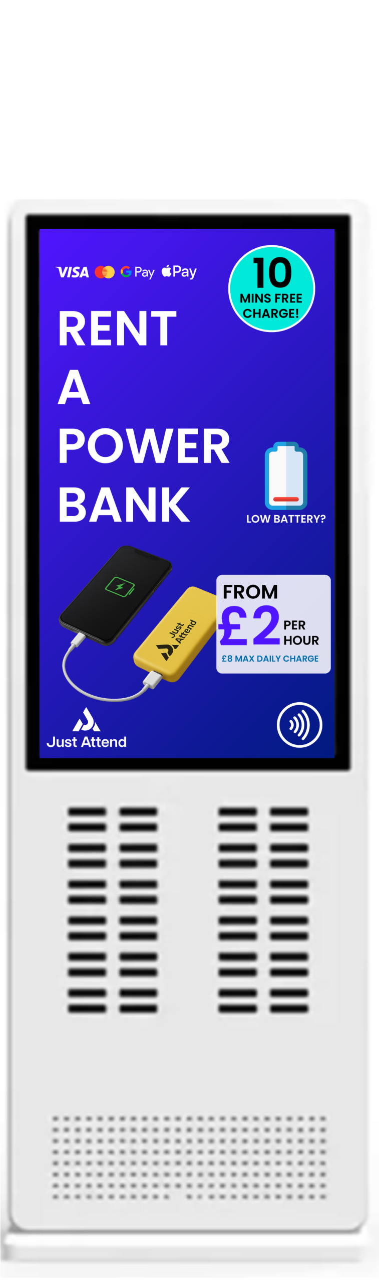 48 battery slot mobile phone charging power bank rental kiosk for events